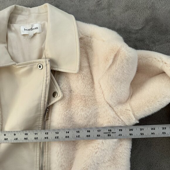 Heartloom Faux Fur Cream Jacket Coat Women's MEDIUM - Picture 6 of 7